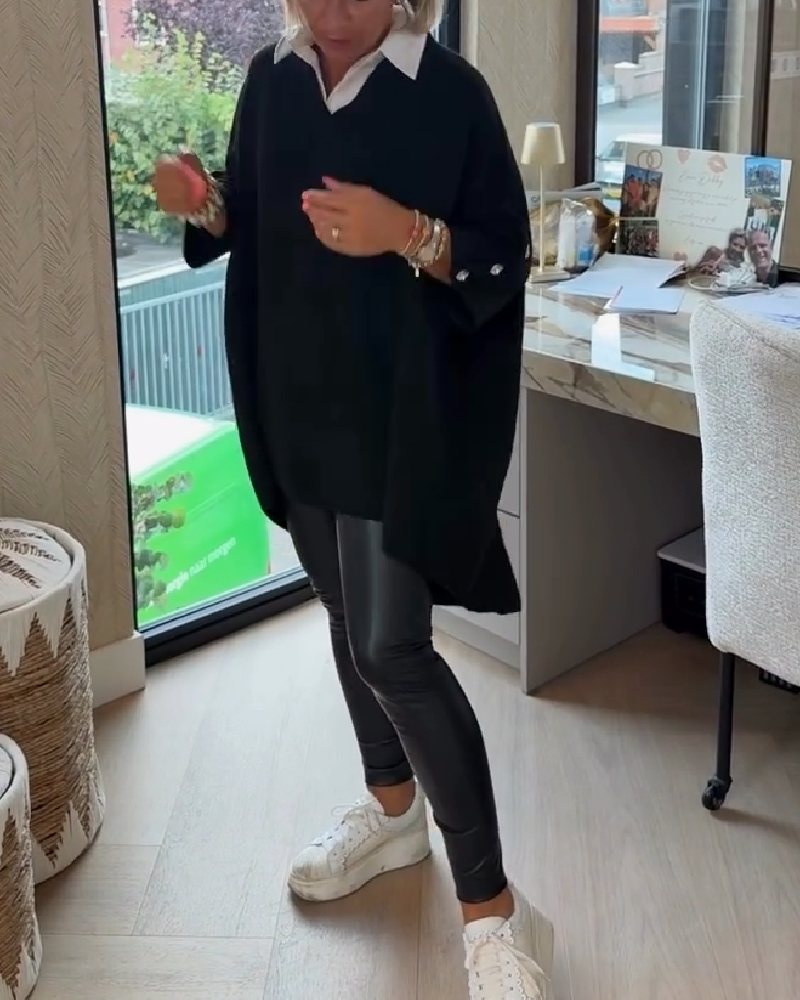 Verity™- V neck Jumper With Button Cuffs