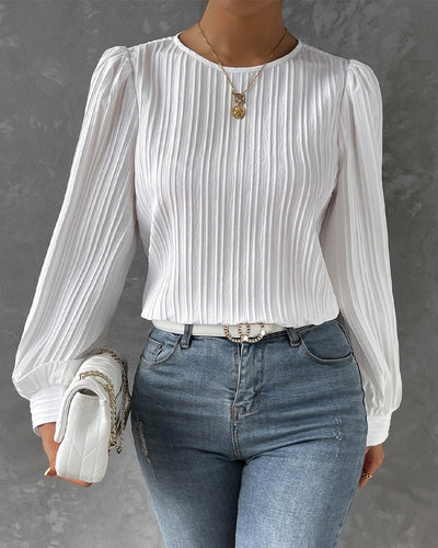 MARLEY | PLEATED LANTERN SLEEVE TOP FOR WOMEN