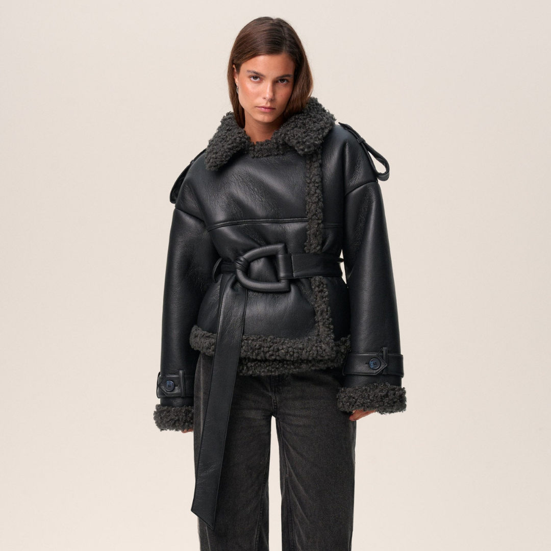 Clara | Belted Shearling Coat