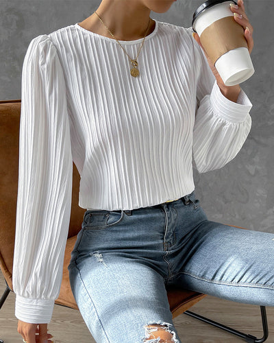 MARLEY | PLEATED LANTERN SLEEVE TOP FOR WOMEN