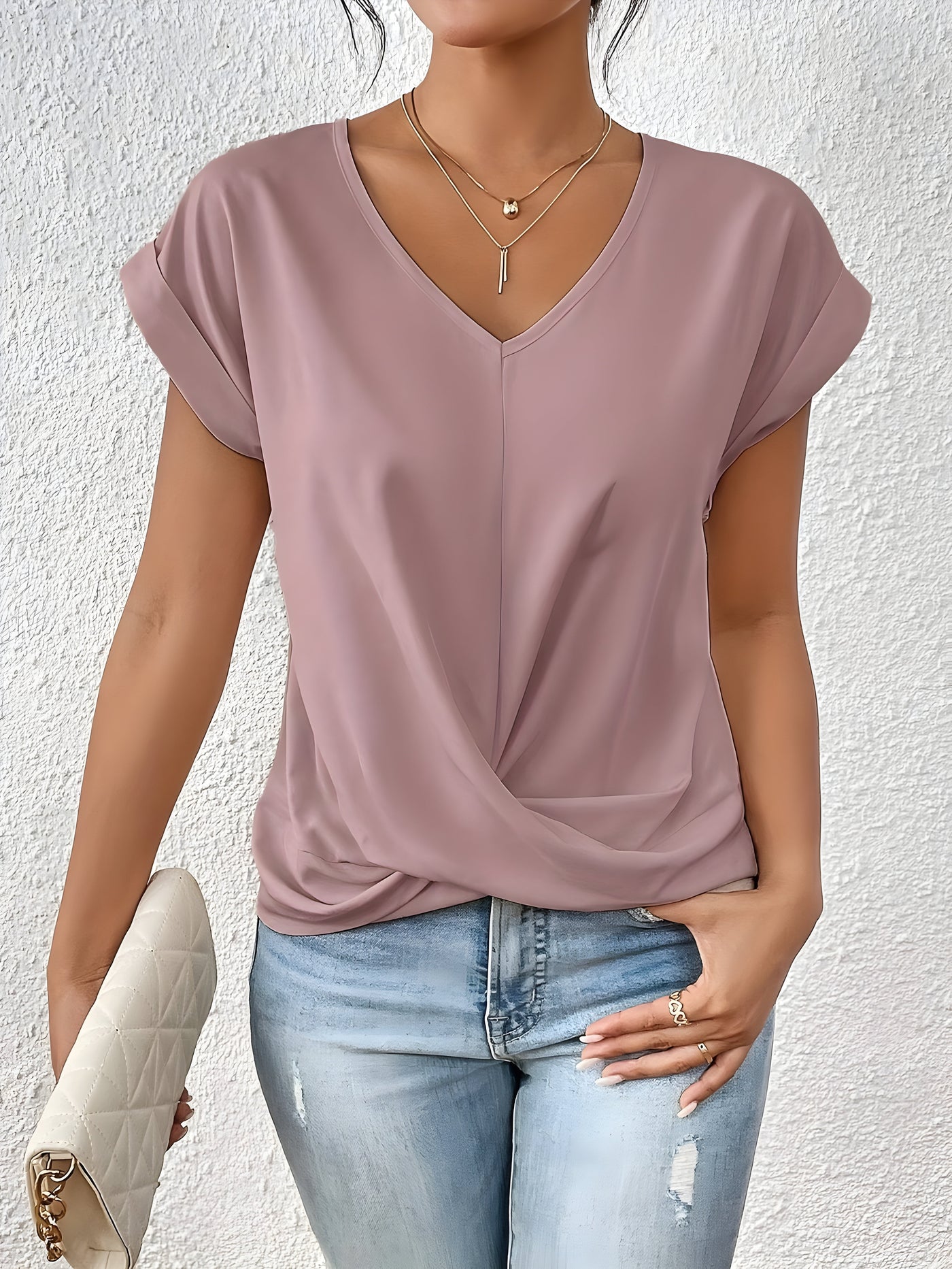 Maya – Twist Front V-Neck Top