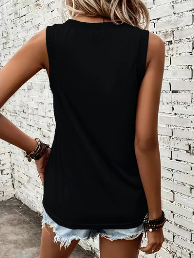 Jezzy - Breathable V-Neck And Sleeveless Top