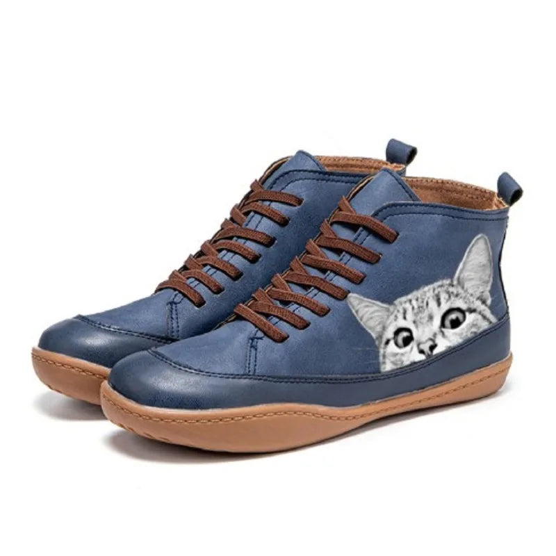Pippa | Leather Ankle Boots for Cat Lovers