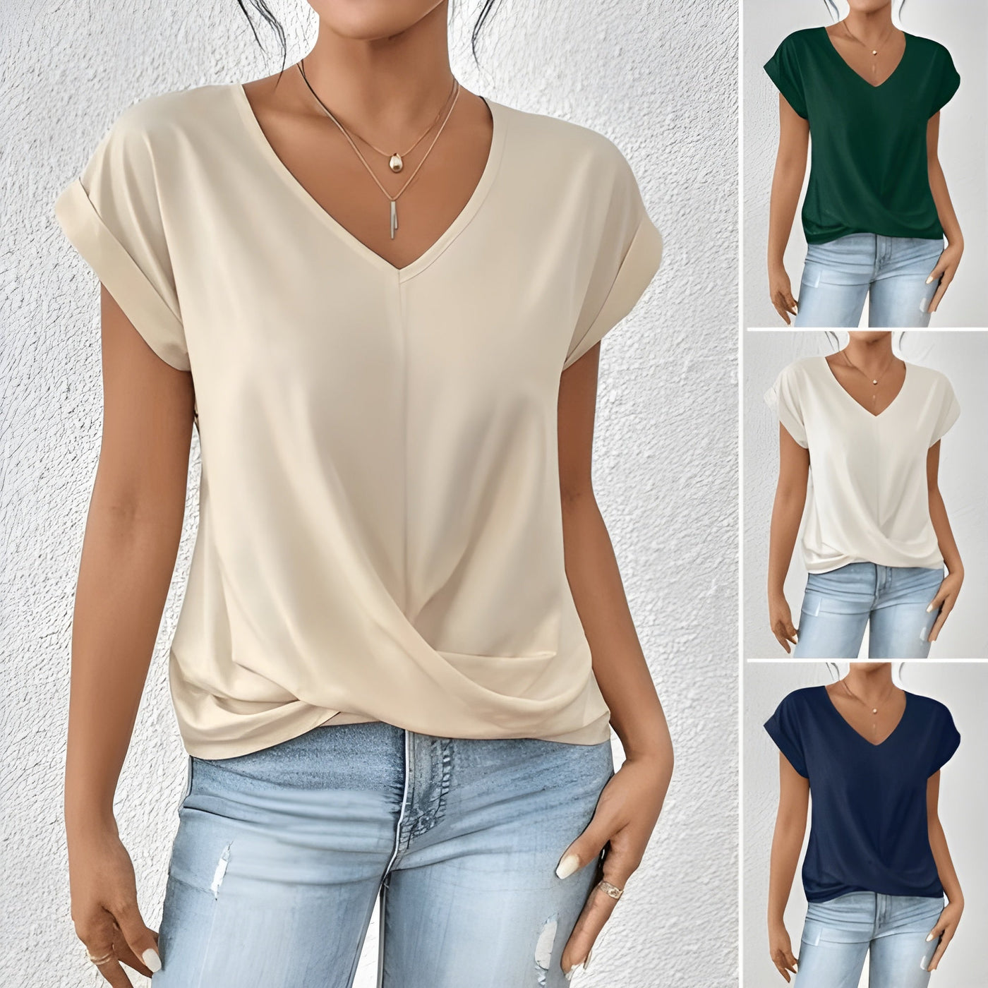 Maya – Twist Front V-Neck Top