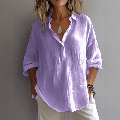 Fiona™ - Elegant V Neck Blouse