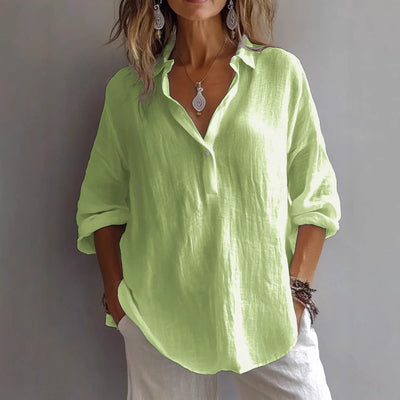Fiona™ - Elegant V Neck Blouse