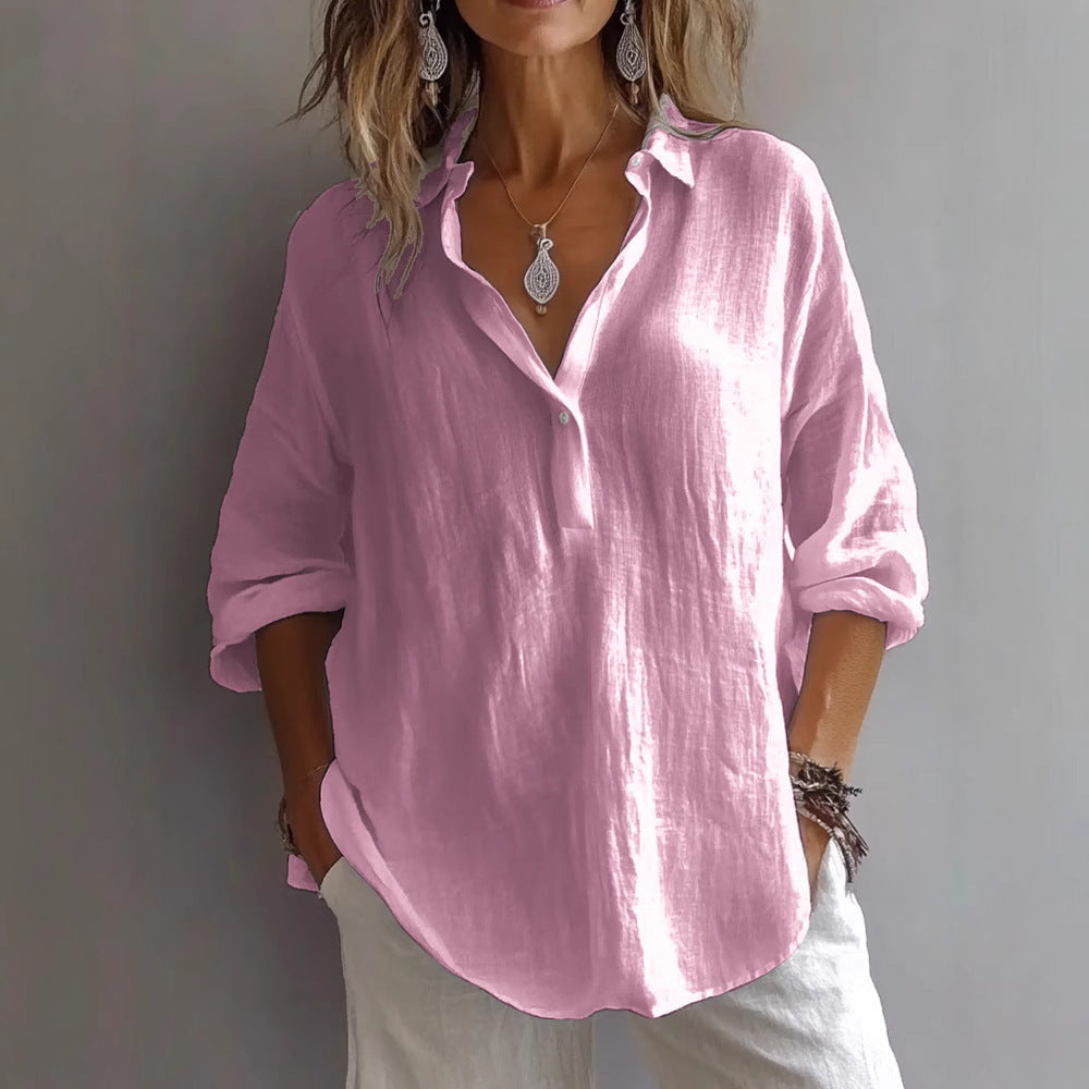 Fiona™ - Elegant V Neck Blouse