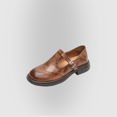 Velda | Elegant Leather Look Mary Jane Shoes
