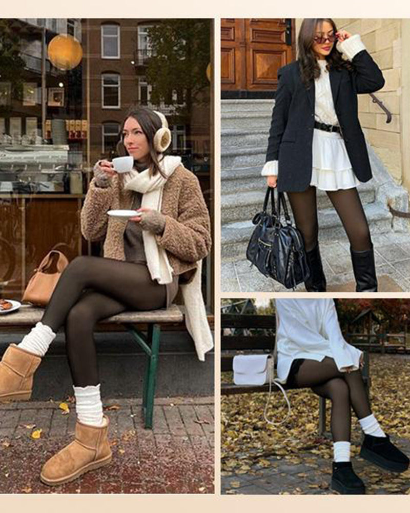 Margot – Semi-Transparent Fleece-Lined Tights