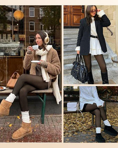 Margot – Semi-Transparent Fleece-Lined Tights