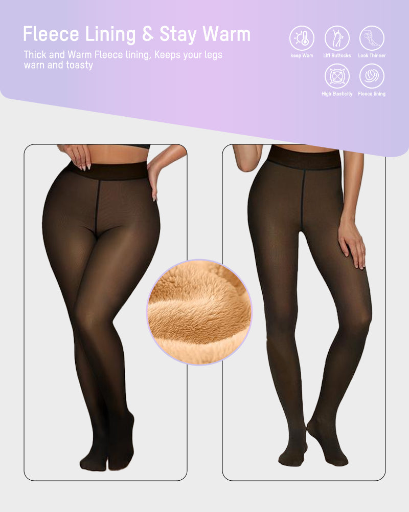 Margot – Semi-Transparent Fleece-Lined Tights