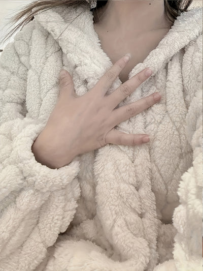 Lucy™ - Cozy Coral Fleece Hooded Robe