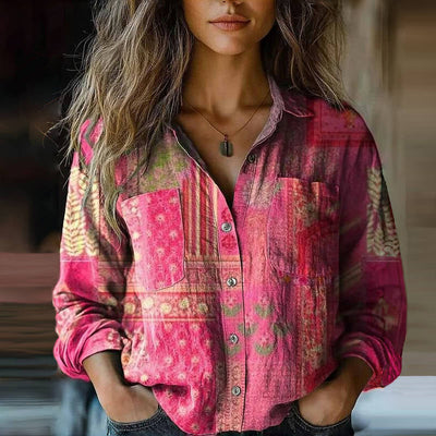 Nina™ – Bohemian Pattern Vintage Blouse